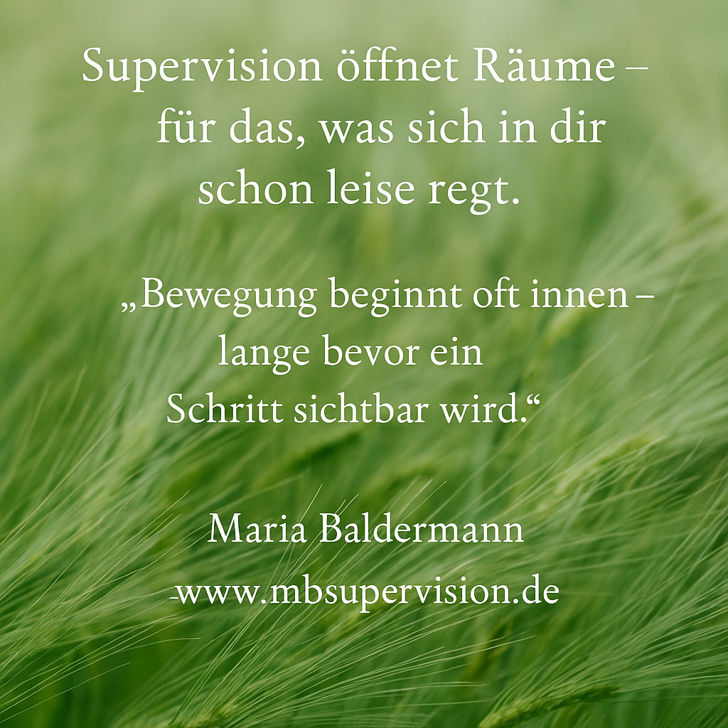 Supervision öffnet Räume für das, was sich in dir schon leise regt. Bewegung beginnt oft innen - lange bevor ein Schritt sichtbar wird.